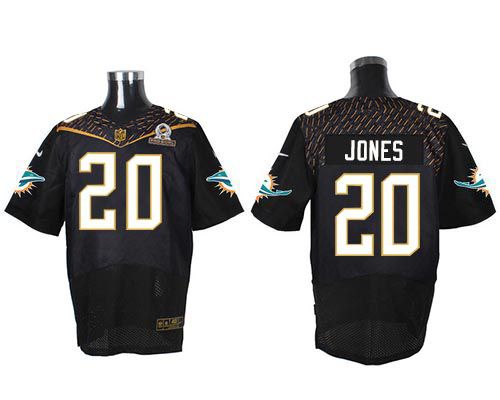 Nike Dolphins #20 Reshad Jones Black 2016 Pro Bowl Men's Stitched NFL Elite Jersey